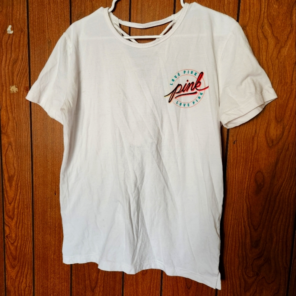 White Victoria's Secret PINK T-shirt Size M